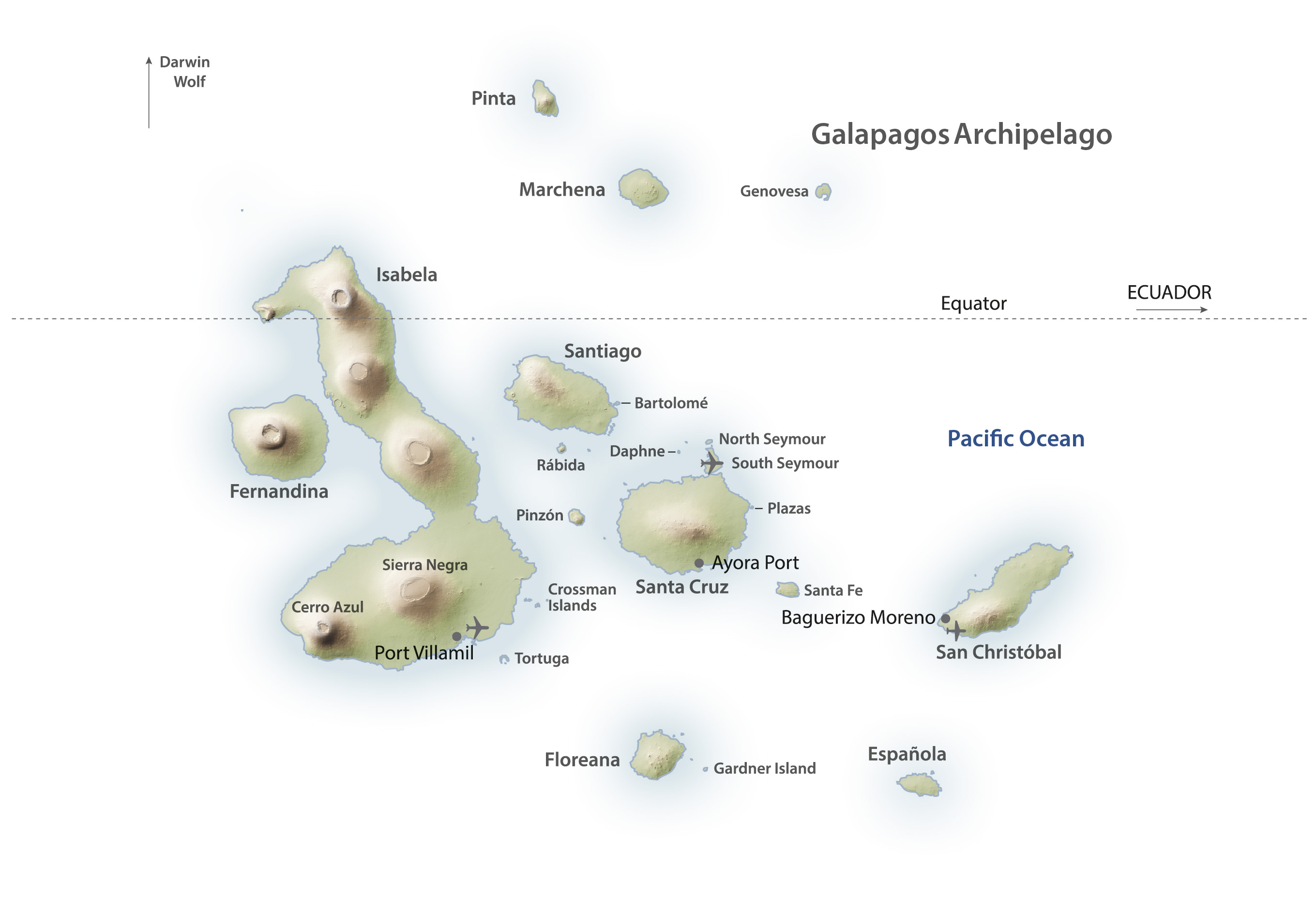 Galapagos Archipel Landkarte