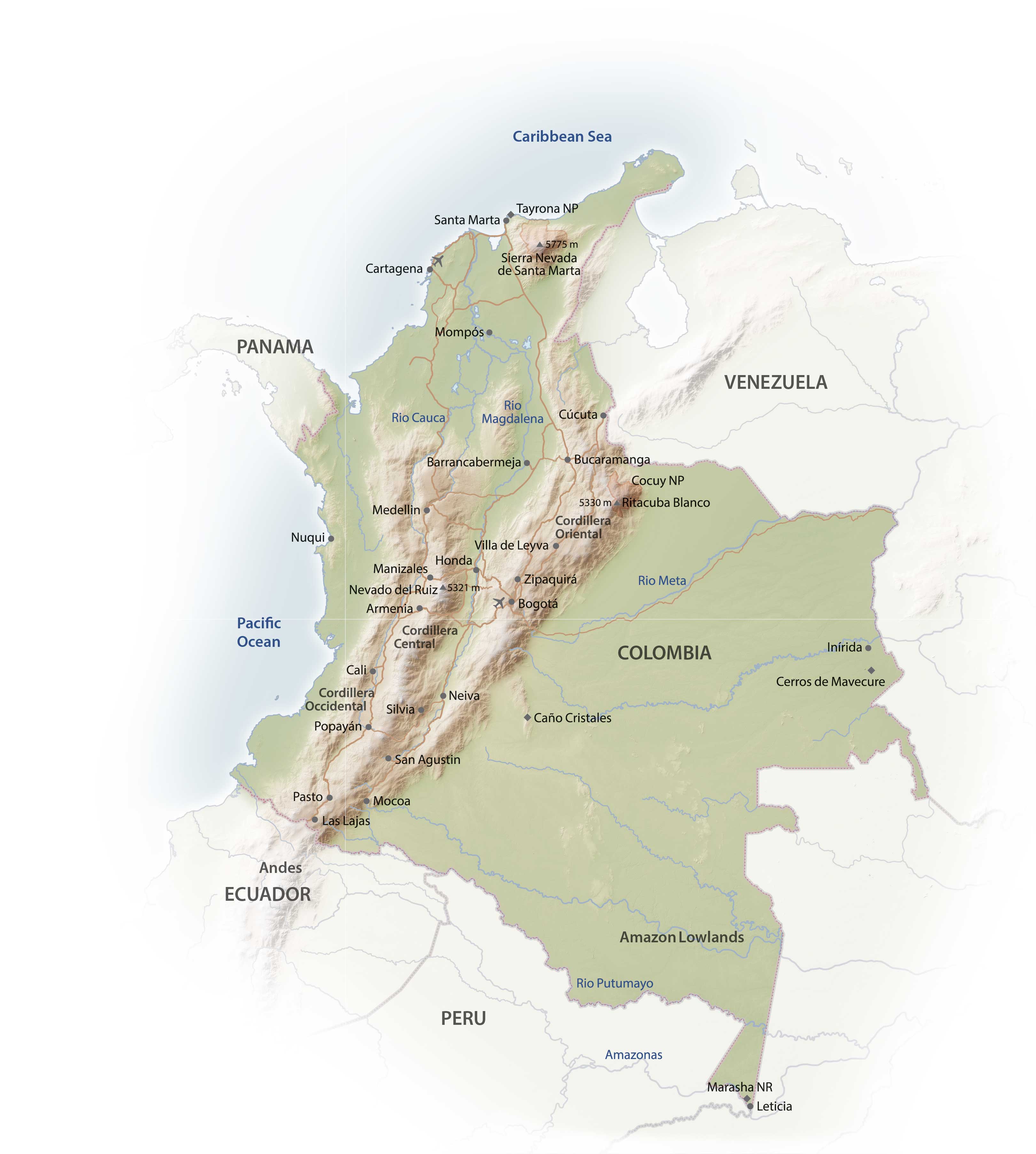 Kolumbien Landkarte