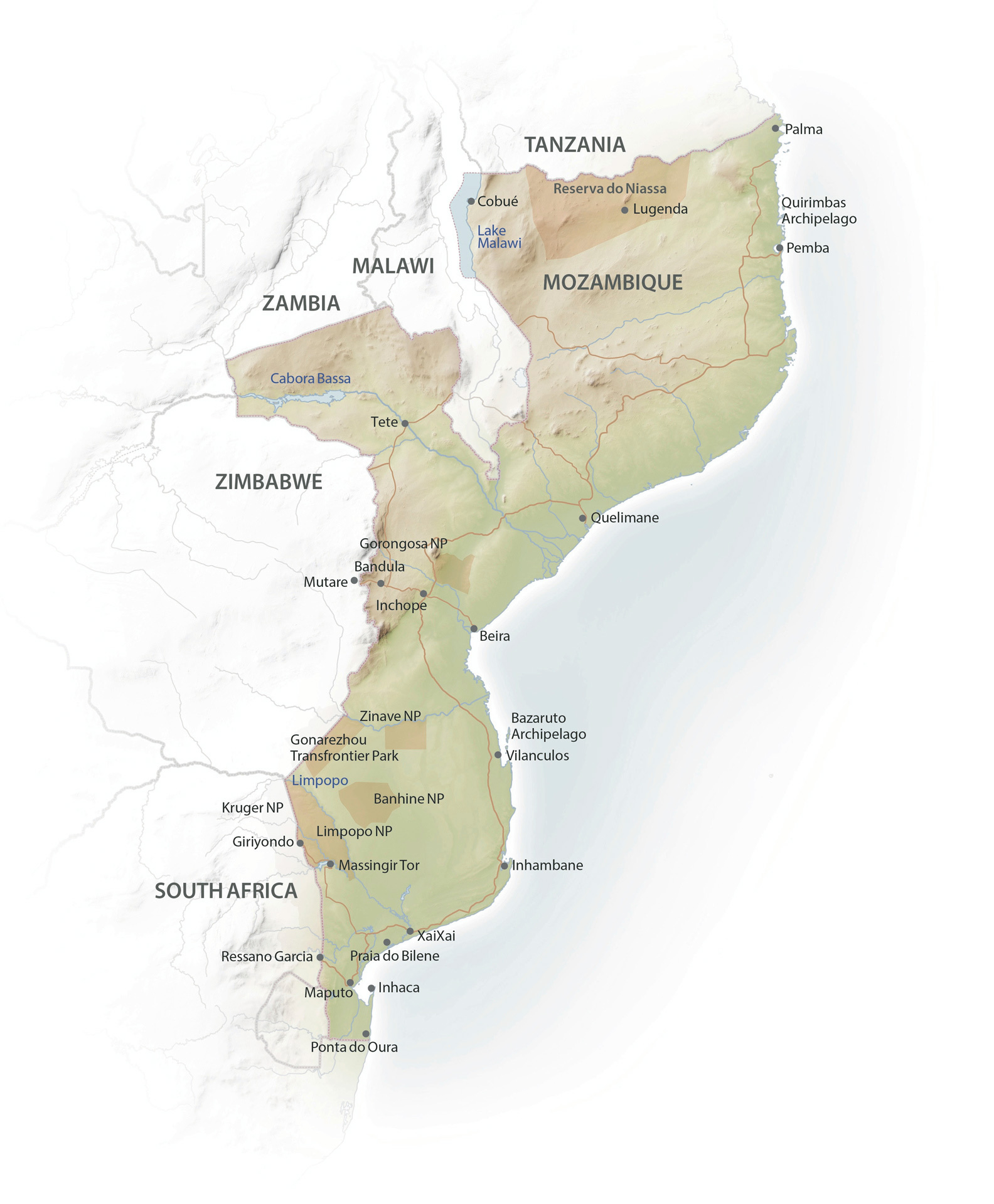 Mosambik Landkarte