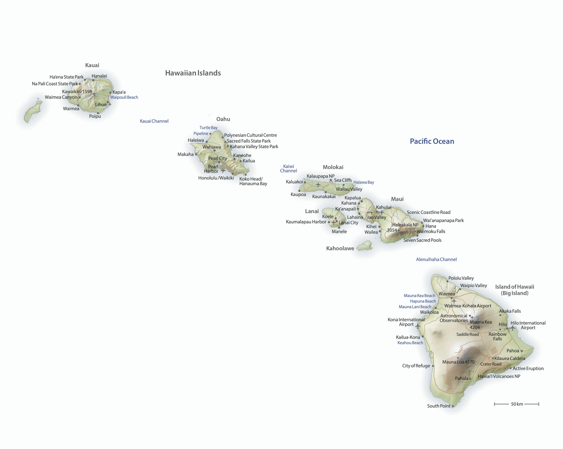 Hawaii Landkarte